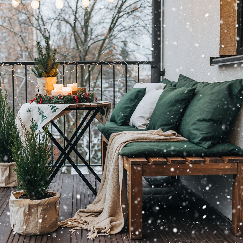 Windschutz mit Segeltuch