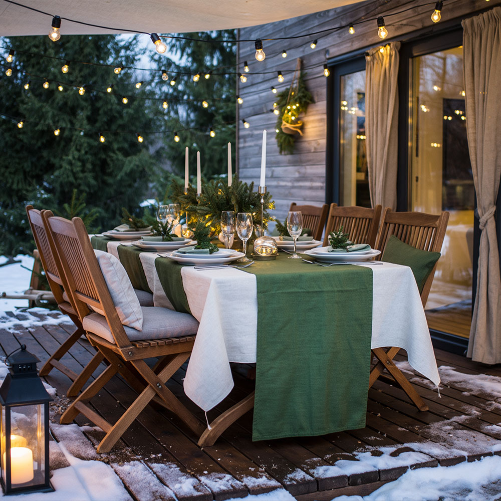 weihnachtliche Tischläufer Outdoor