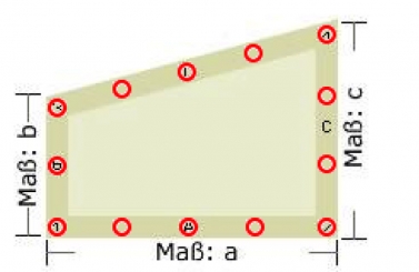 Fertig-Segeltuch - Segelboot-Stoff - angeschn. Rechteck - a: 147 x b: 150 x c: 164 cm - Weiß 