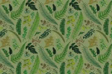 Vintage-Farn - Outdoor-Stoff Wiesengrün