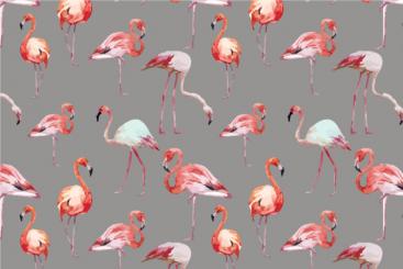 Flamingo-Schwarm - Outdoor-Stoff Grau