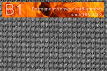 Sonnenschutzgewebe - permanent schwer entflammbar - 300 cm Grau