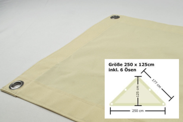 Ready Segeltuch Dreieck Rechtwinklig - 250 x 125 cm inkl. 6 Ösen - Sand 