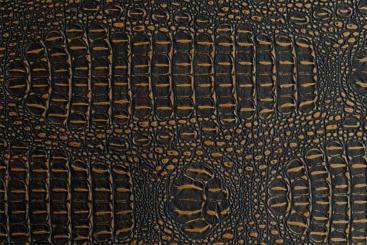 Krokodilleder Imitat - Deluxe Gold-Schwarz