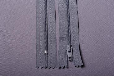 Kunststoff-Reißverschluss nicht teilbar - 40 cm Grau