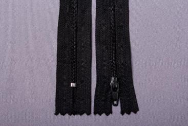 Kunststoff-Reißverschluss nicht teilbar - 30 cm Schwarz