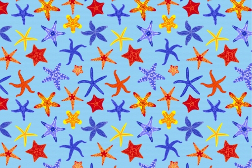 Outdoorstoff - Seesterne Hellblau