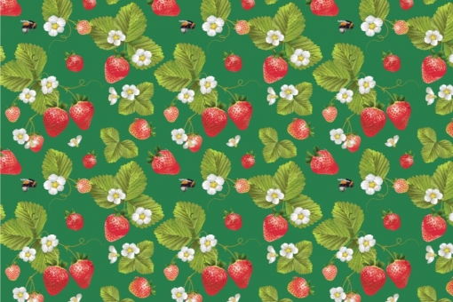 Outdoorstoff - Erdbeeren Grün