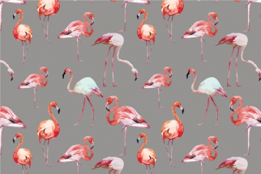 Flamingo-Schwarm - Outdoor-Stoff Grau