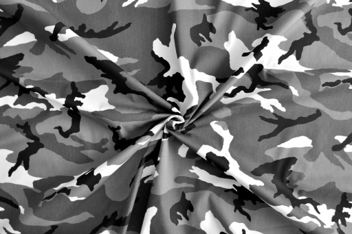 Baumwollstoff - Militärlook Schneetarn