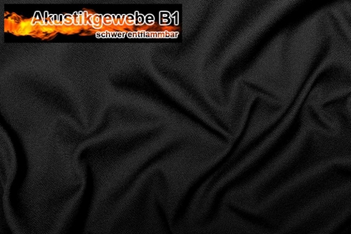 Akustikgewebe - permanent schwer entflammbar - 300 cm Schwarz