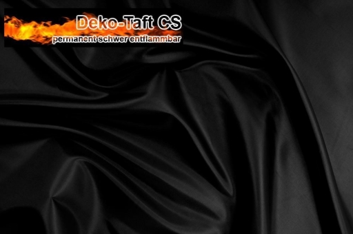 Taftstoff permanent schwer entflammbar - 310 cm Schwarz