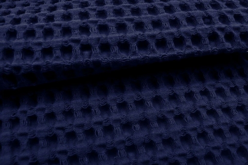 Waffelpiqué-Stoff XXL - Uni Marine