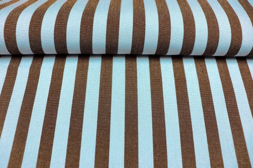 Markise Spain Summer - fein gestreift Hellblau/Dunkelbraun