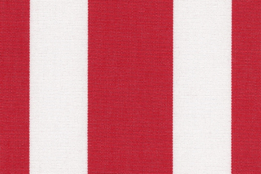 Liegestuhl-Stoff Streifen - gesäumt - 60 cm breit Rot/Weiß