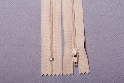 Kunststoff-Reißverschluss nicht teilbar - 30 cm Beige