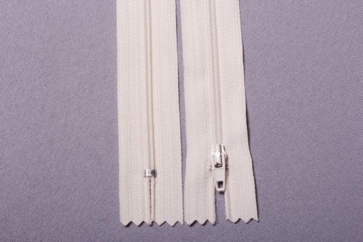 Kunststoff-Reißverschluss nicht teilbar - 30 cm Champagner