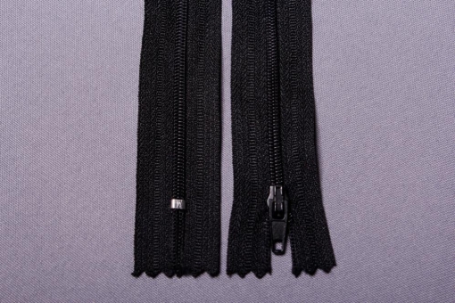 Kunststoff-Reißverschluss nicht teilbar - 30 cm Schwarz