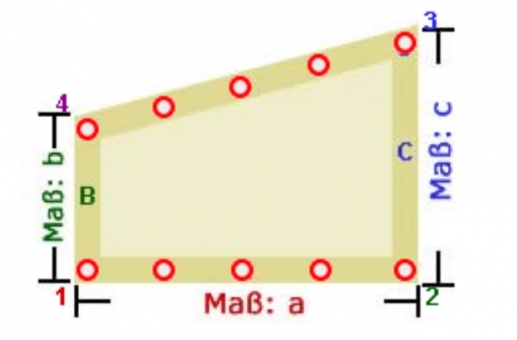 Fertig-Segeltuch Spain Sun - Dschungel - angeschn. Rechteck - a: 134 x b: 113 x c: 132 cm 
