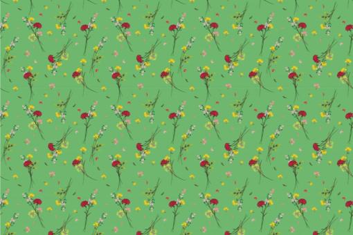 Wildblumen - Türvorhang-Stoff Grün