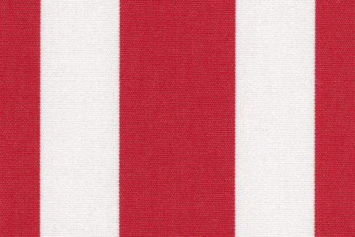 Liegestuhl-Stoff Streifen - gesäumt - 45 cm breit Rot/Weiß