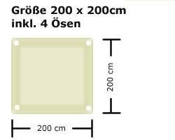 Ready Segeltuch - 200 x 200 cm inkl. 4 Ösen - Sand 