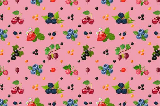 Outdoorstoff - Garten-Beeren Rosa