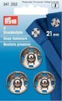 Annäh-Druckknöpfe 21mm silber- 3 Stück 