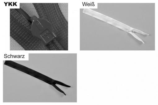YKK-Kunststoff-Reißverschluss - verdeckt - nicht teilbar - 40 cm 