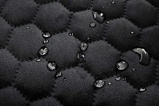 Polyesterstoff Waben-Stepp - reißfest und wasserabweisend - Schwarz 