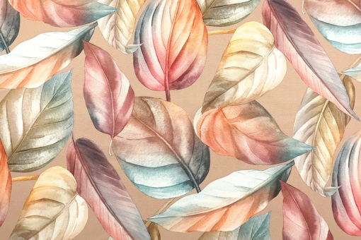 Outdoor-Stoff - Aquarell-Blätter - 300 cm 