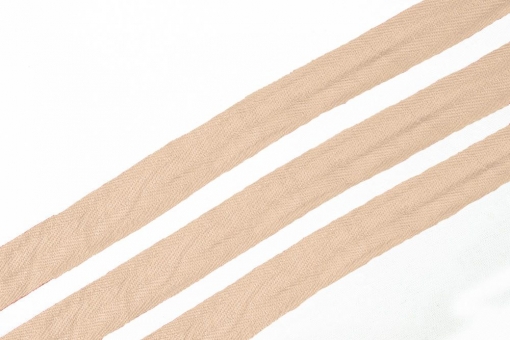 Baumwoll-Verstärkungsband - Fischgrat-Köper - 2,5 cm - Meterware Hellbeige