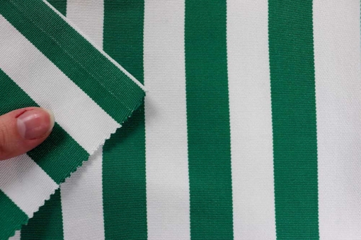 Outdoor-Stoff Garda - Streifenvariationen - 45 cm Grün/Weiß