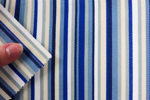 Outdoor-Stoff Garda - Streifenvariationen - 45 cm Blautöne