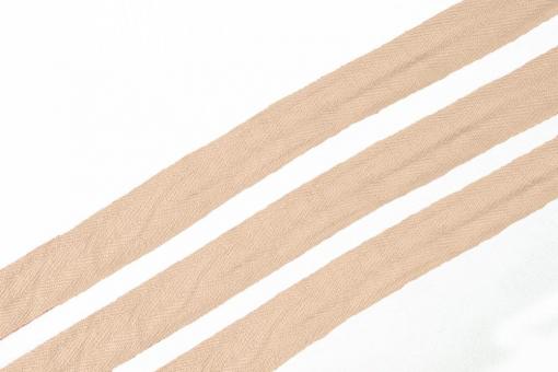 Baumwoll-Verstärkungsband - Fischgrat-Köper - 2,5 cm - Meterware Hellbeige