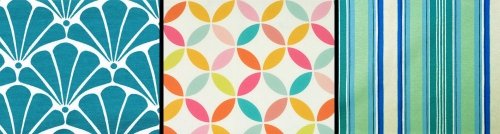 Collage aus Outdoor-Dekostoffen mit verschiedenen Designs Collage aus Outdoor-Dekostoffen mit verschiedenen Designs